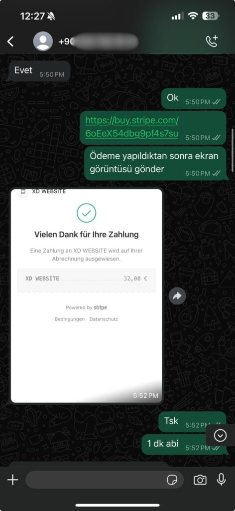 Müşteri ödeme kanıtı 1
