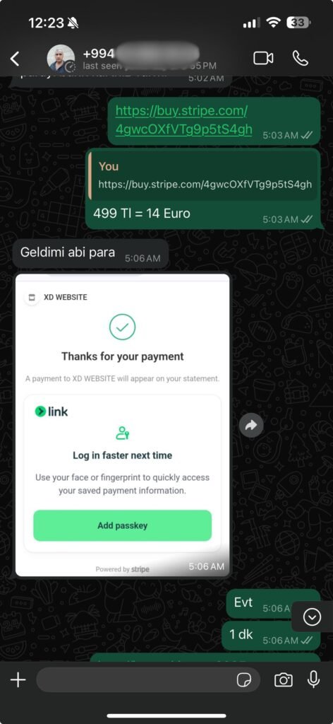 Müşteri ödeme kanıtı 3